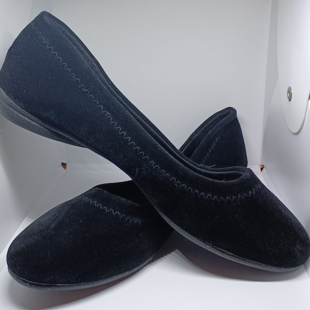 Cinak Black Felt Pointed Toe Ballet Flats (8)